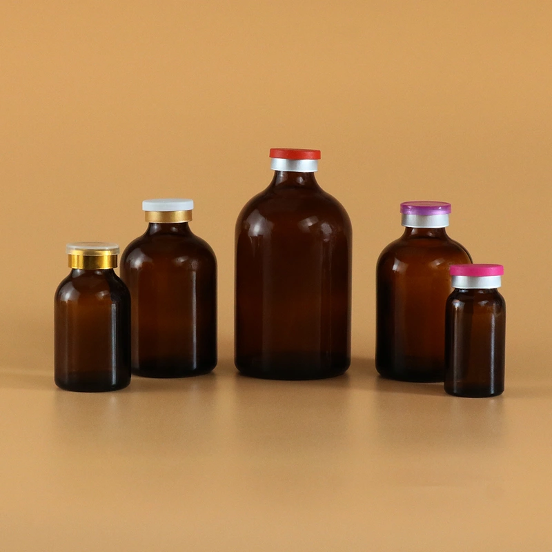 medicine glass bottle with lid medical glass round bottle 