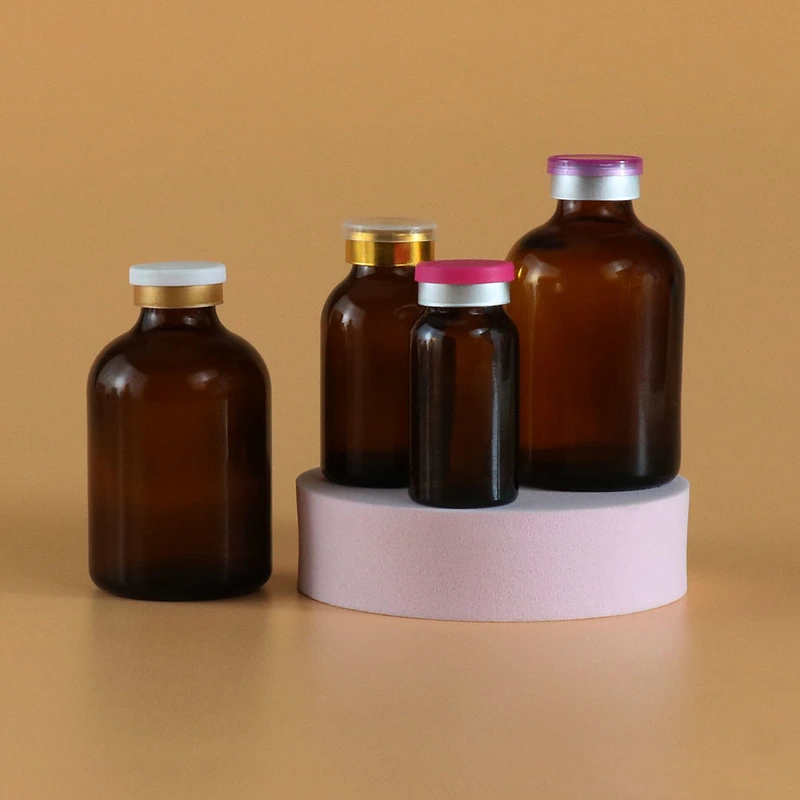 medicine glass bottle with lid medical glass round bottle 