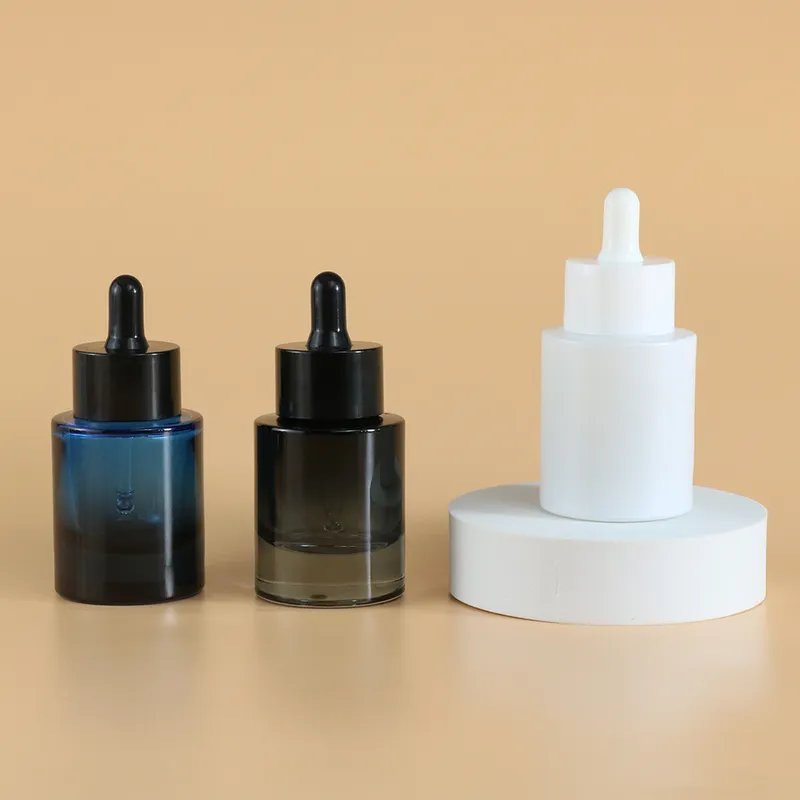 thick bottom glass  white dropper serum bottle