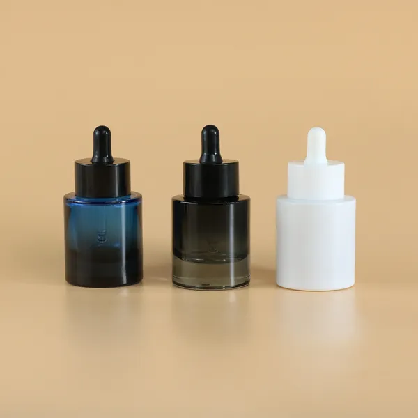 thick bottom glass  white dropper serum bottle