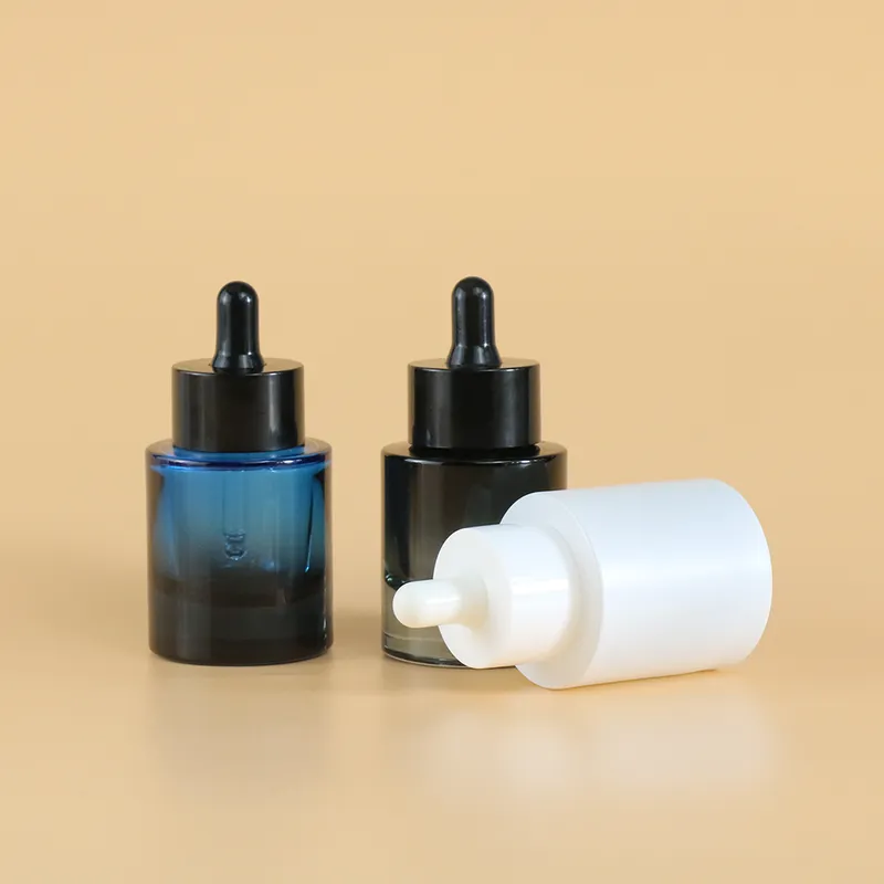 thick bottom glass  white dropper serum bottle