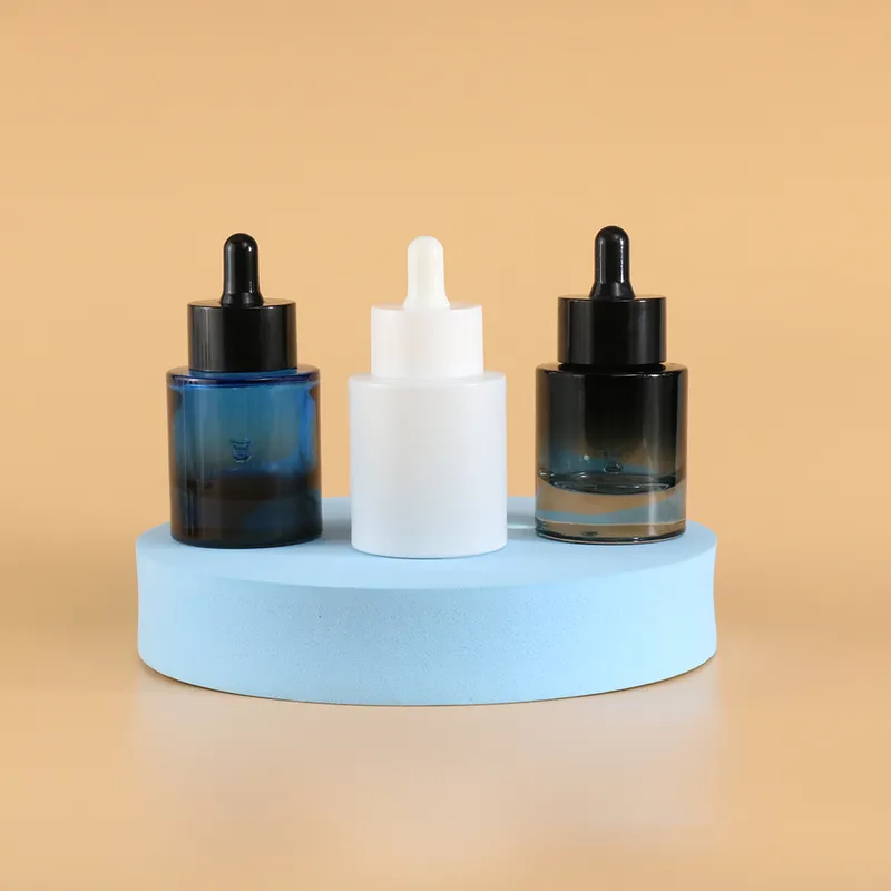 thick bottom glass  white dropper serum bottle