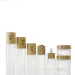 frosted glass bottle cosmetic glass oil bottle with bamboo dropper