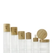 frosted glass bottle cosmetic glass oil bottle with bamboo dropper