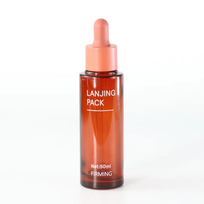 red glass bottle set luxury glass skincare packaging lotion containers