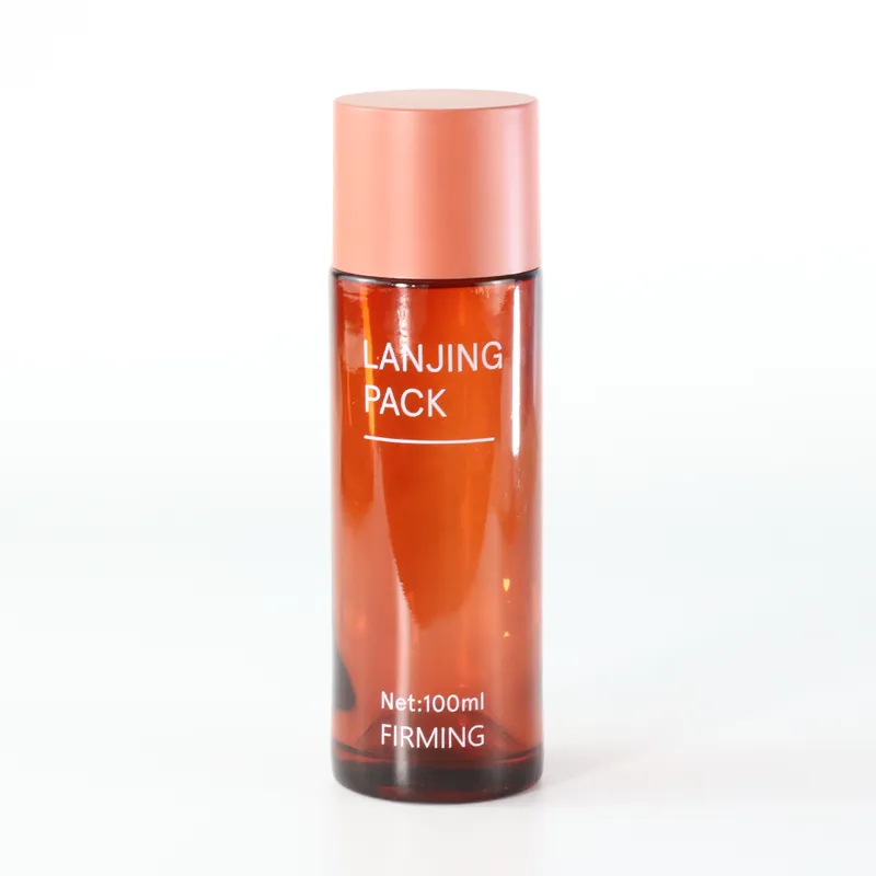 red glass bottle set luxury glass skincare packaging lotion containers