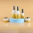 body cream jar; frosted spray bottle; luxury skincare bottle set