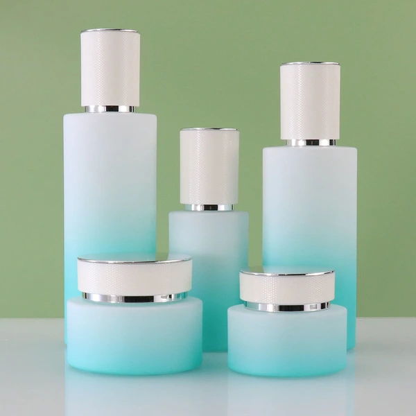 body cream jar pink cosmetic glass jars	luxury skincare bottle set