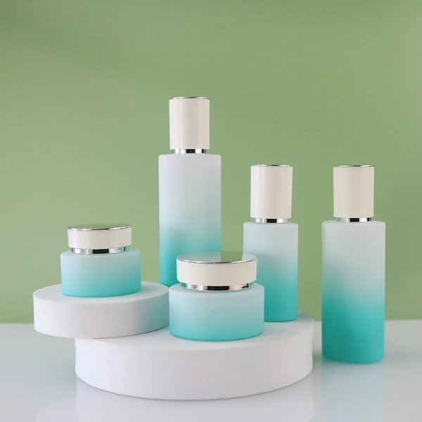 body cream jar pink cosmetic glass jars	luxury skincare bottle set