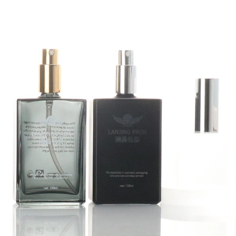  luxury custom color square glass bottles for skin care products