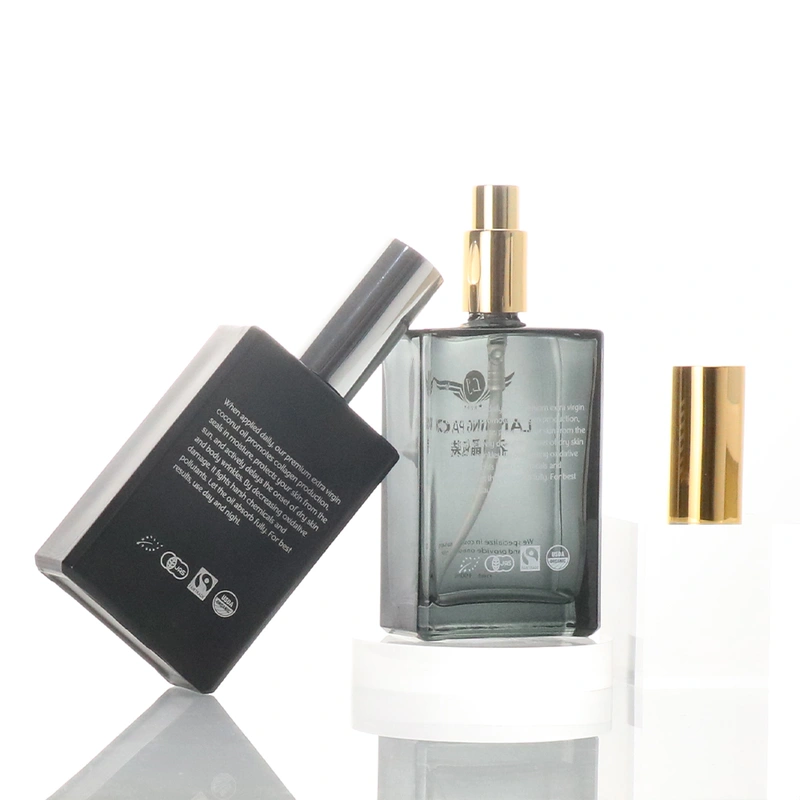  luxury custom color square glass bottles for skin care products