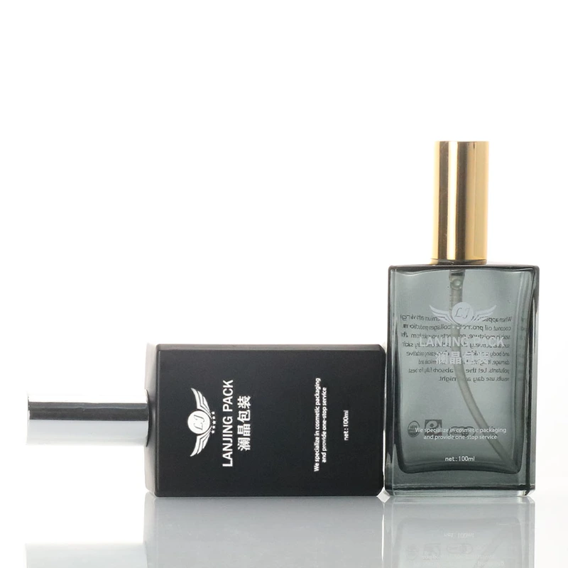  luxury custom color square glass bottles for skin care products