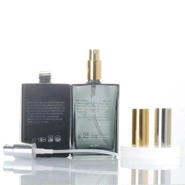  luxury custom color square glass bottles for skin care products