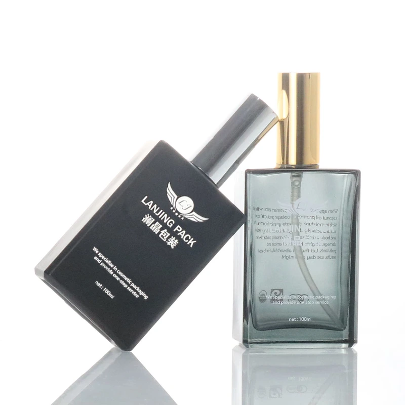  luxury custom color square glass bottles for skin care products