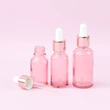 Pink Round Cosmetic Packaging Glass Essential Oil bottles
