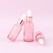 Pink Round Cosmetic Packaging Glass Essential Oil bottles