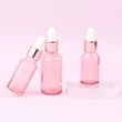 Pink Round Cosmetic Packaging Glass Essential Oil bottles