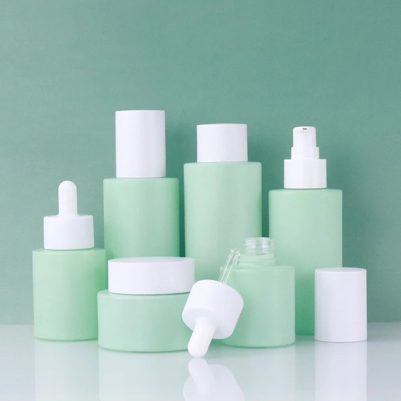 Luxury customized empty glass skincare lotion pump bottle