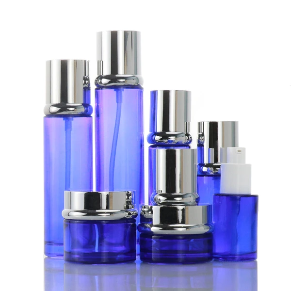 Luxury empty skincare lotion round cosmetic bottle packing