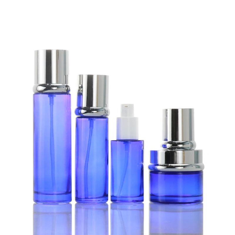 Luxury empty skincare lotion round cosmetic bottle packing