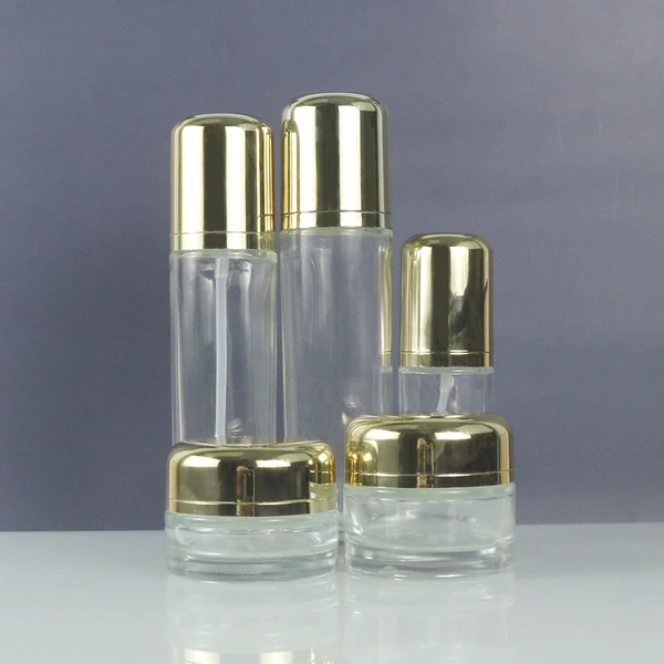 Custom logo 30ml round skin care set cosmetics lotion pump bottle