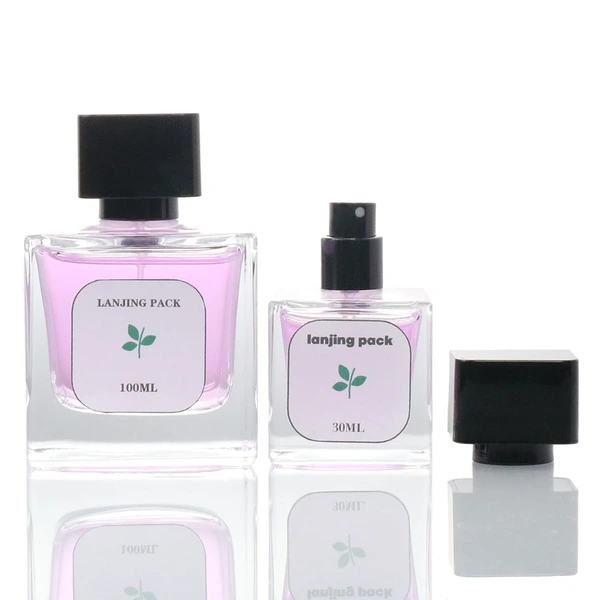 Luxury custom transparent empty glass bottle perfumes bottle