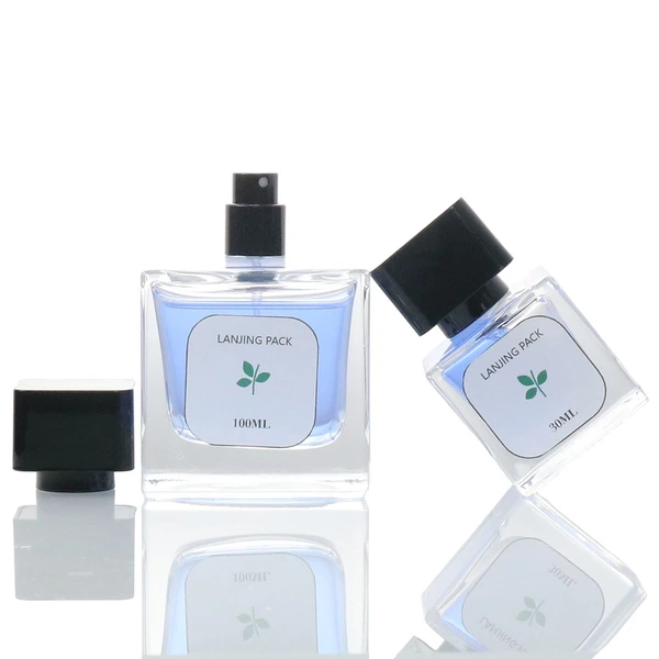 Luxury custom transparent empty glass bottle perfumes bottle