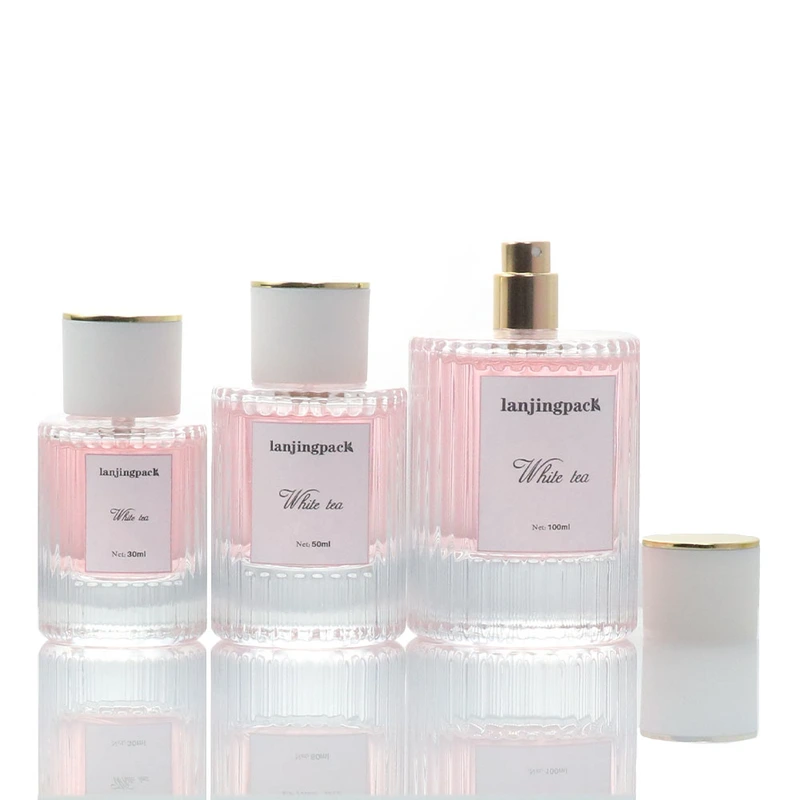 Custom Round Empty Transparent  Perfume Spray Glass Bottles