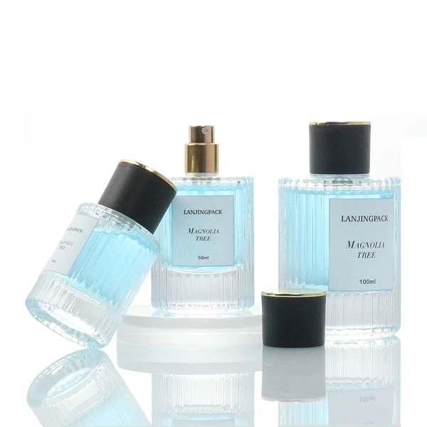 Custom Round Empty Transparent  Perfume Spray Glass Bottles