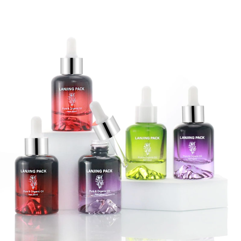 Wholesale hair oil bottle packaging 30ml empty glass dropper bottle