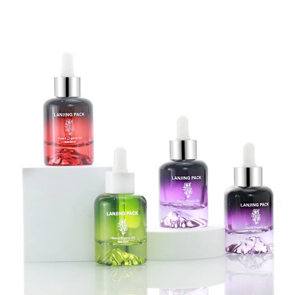 Wholesale hair oil bottle packaging 30ml empty glass dropper bottle