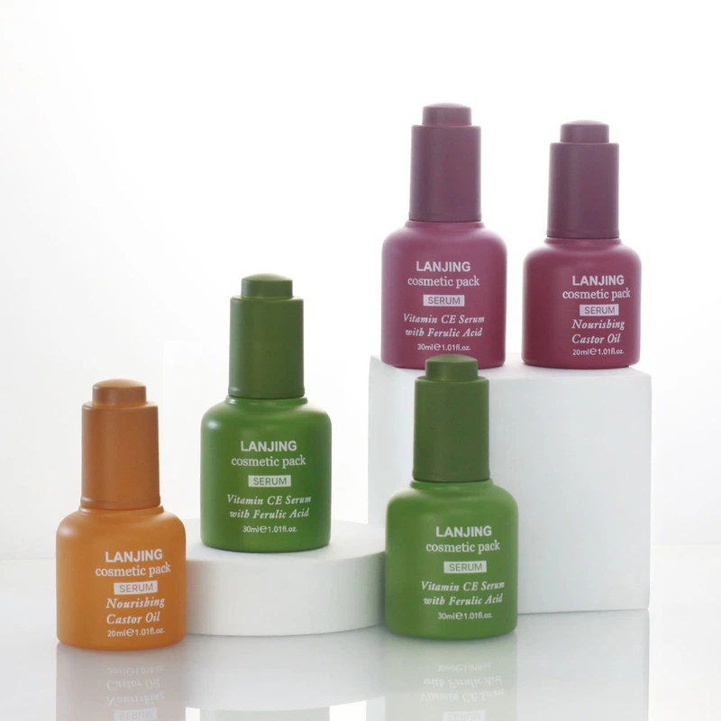 High end custom glass bottle skincare lotion pump bottle