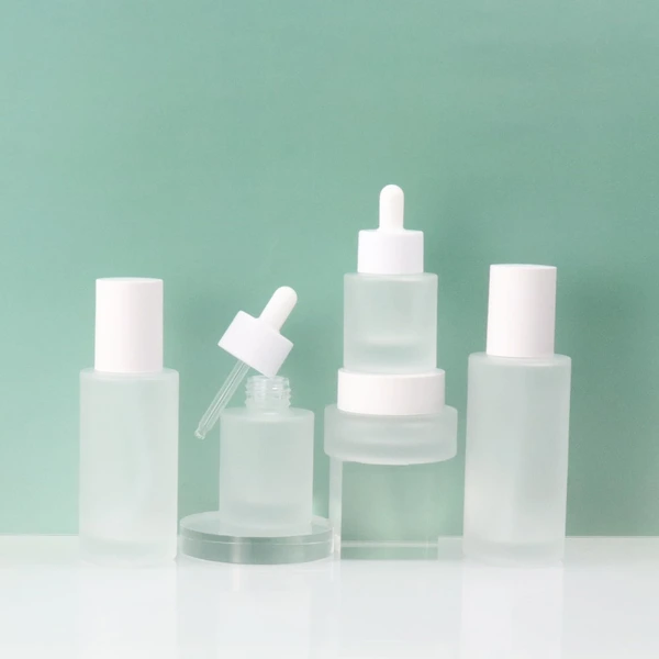 Luxury cylinder 30g 50g 30ml 50ml glass lotion containers  jars set