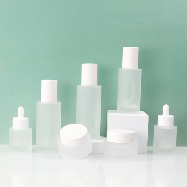 Luxury cylinder 30g 50g 30ml 50ml glass lotion containers  jars set