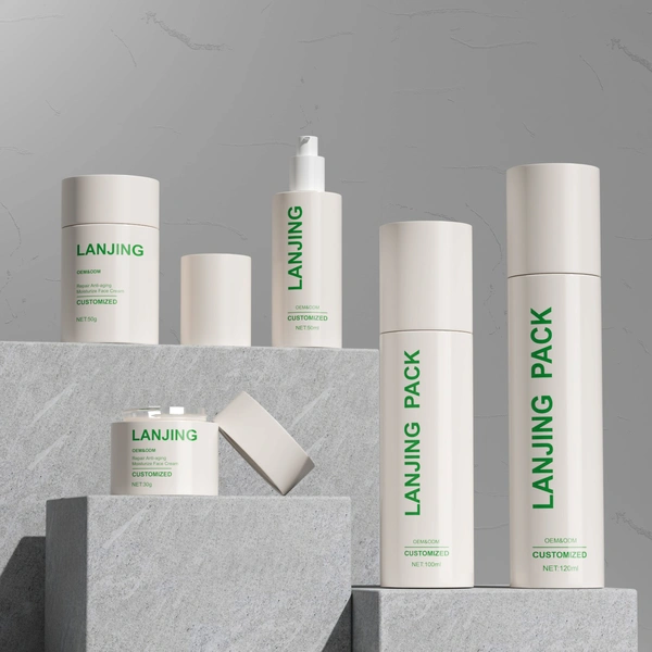 cosmetic glass bottle glass jar for skincare face cream lotion bottle