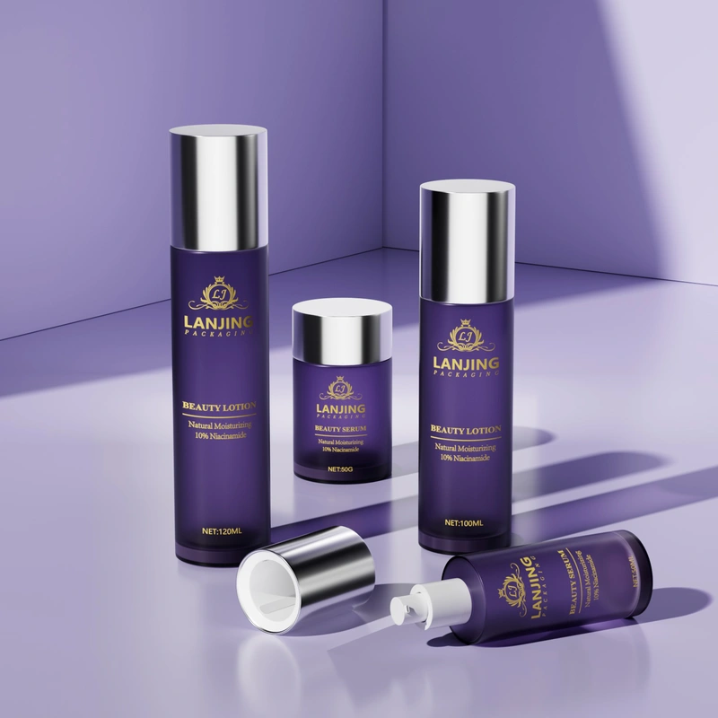 cosmetic glass bottle glass jar for skincare face cream lotion bottle