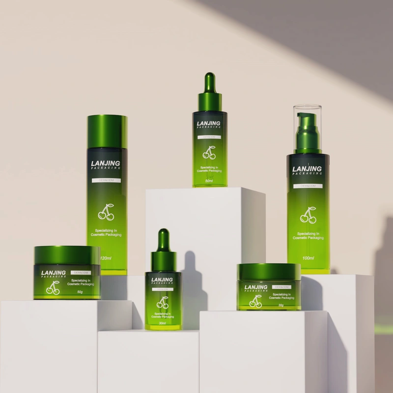 cosmetic glass bottle glass jar for skincare face cream lotion bottle