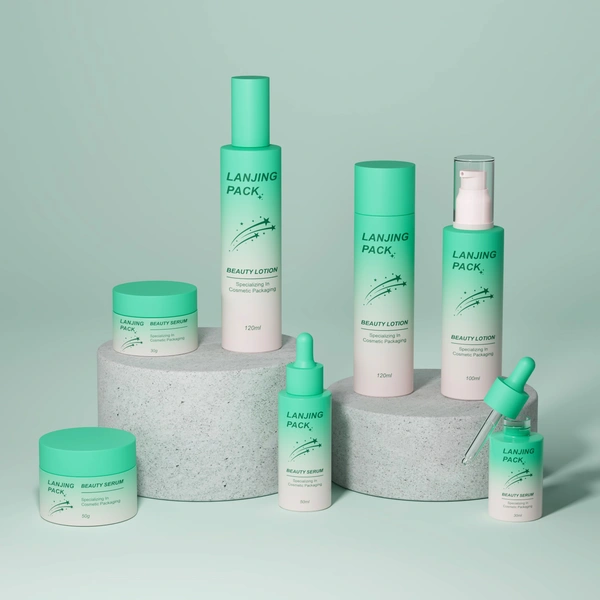 cosmetic glass bottle glass jar for skincare face cream lotion bottle