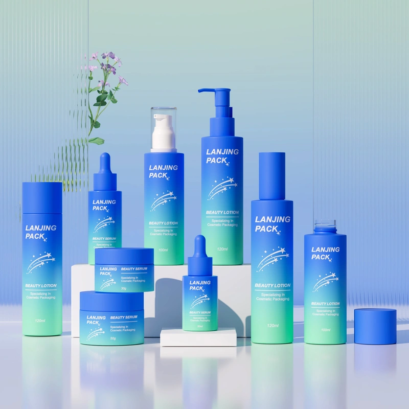 cosmetic glass bottle glass jar for skincare face cream lotion bottle