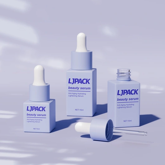 5ml 10ml 15ml  MIni Square Glass Dropper Bottle with Pipette Cosmetic Face Serum Oil Dropper Bottle 