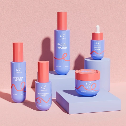 New Design 30ml 50ml 100ml 120ml Custom Cosmetic Lotion Pump Bottle Skincare Serum Face Cream Jar 30g 50g Sets