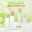 wooden jar pump bottle serum package cosmetic bottles set 
