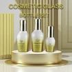 body cream jar; frosted spray bottle; luxury skincare bottle set