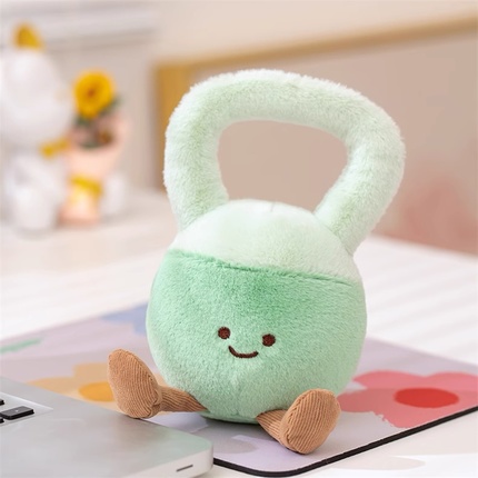 Cute Fitness Equipment Plush Toys Kettlebell Dumbbell Stuffed Toy Keychain Soft Plush Gym Gift OEM | 25LH410