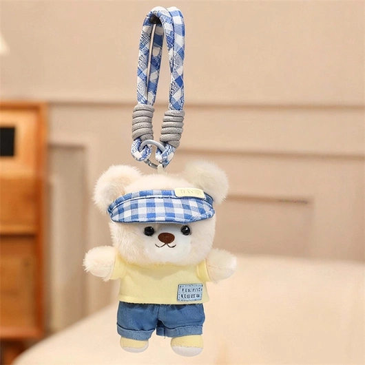 Cute Dressed Teddy Bear Plush Keychain Soft Stuffed Animal Bag Charm Custom Plush Keyring Gift | 25LH1208