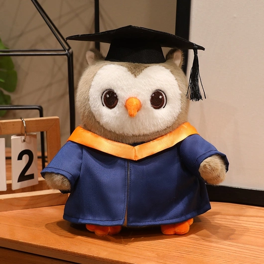 Graduation Owl Plush Toy | Doctor Owl Stuffed Animal with Cap for Graduation Gifts & School Souvenirs | 26LH506