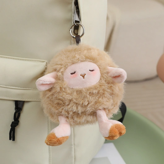 Custom Round Sheep Plush Keychain | Cute Lamb Stuffed Animal Bag Charm OEM Supplier | 26LH806