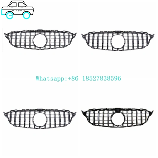 Front Bumper Grilles Grills For Benz  C-CLASS W205GTR  2014-2018 Silver 