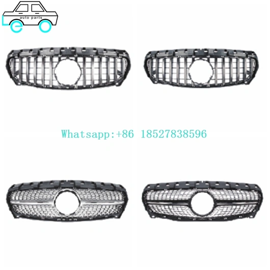 Front Bumper Grilles Grills For Benz GLA-CLASS W117 GTR OLD 2013-2015 Silver 