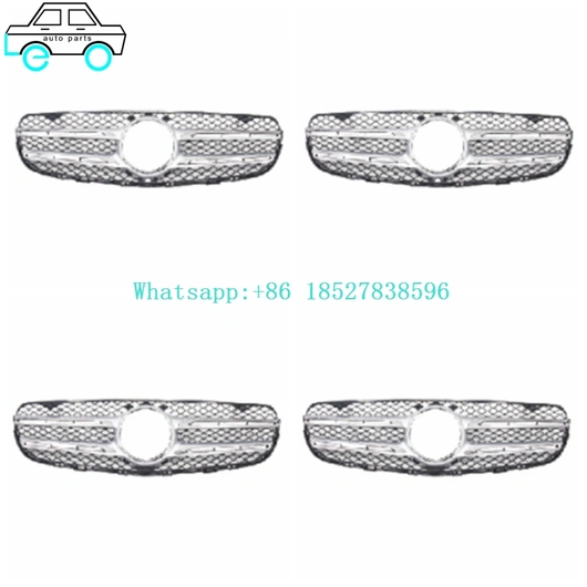 Front Bumper Grilles Grills For Benz GLC-CLASS X253 AMG 2016+ Silver 